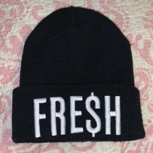 Black "FRE$H" Beanie